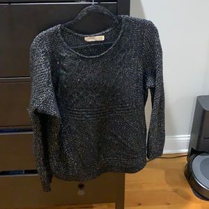 Faded glory black gray sweater warm